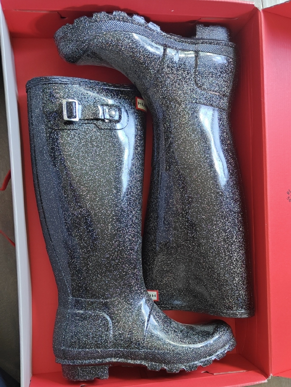Hunter Dark Slate Gloss Tall Rain Boots